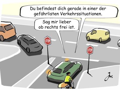 Augen auf beim Abbiegen