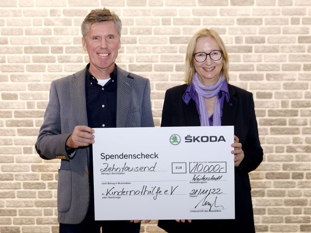 Skoda unterstützt die Kindernothilfe mit 10.000 Euro - Bild 1